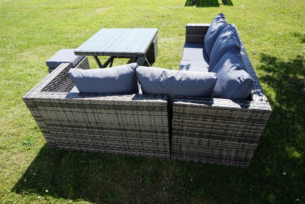 Rosette 5 Piece Rattan Garden Dining Set in Grey