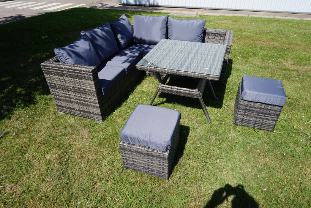 Rosette 5 Piece Rattan Garden Dining Set in Grey