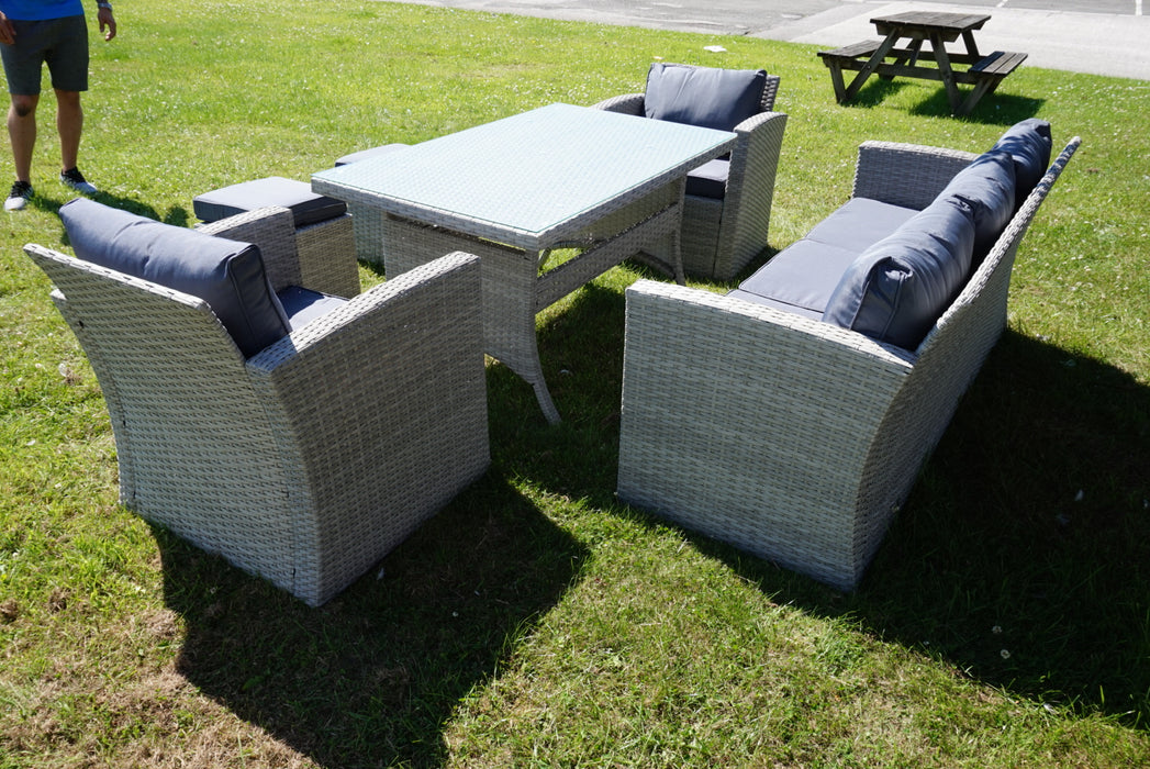 Lindfield rattan 4 seater square garden furniture set in grey sale