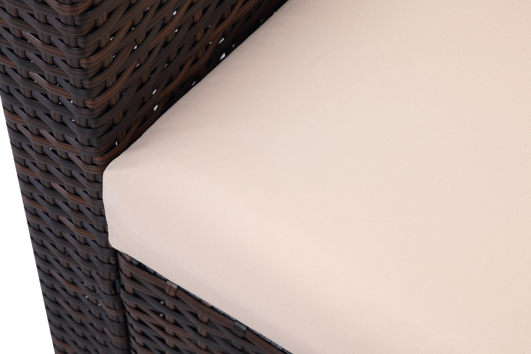 A close up view of the beige sofa cushions