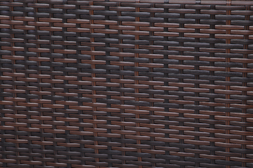 A close up view of the poly rattan weave